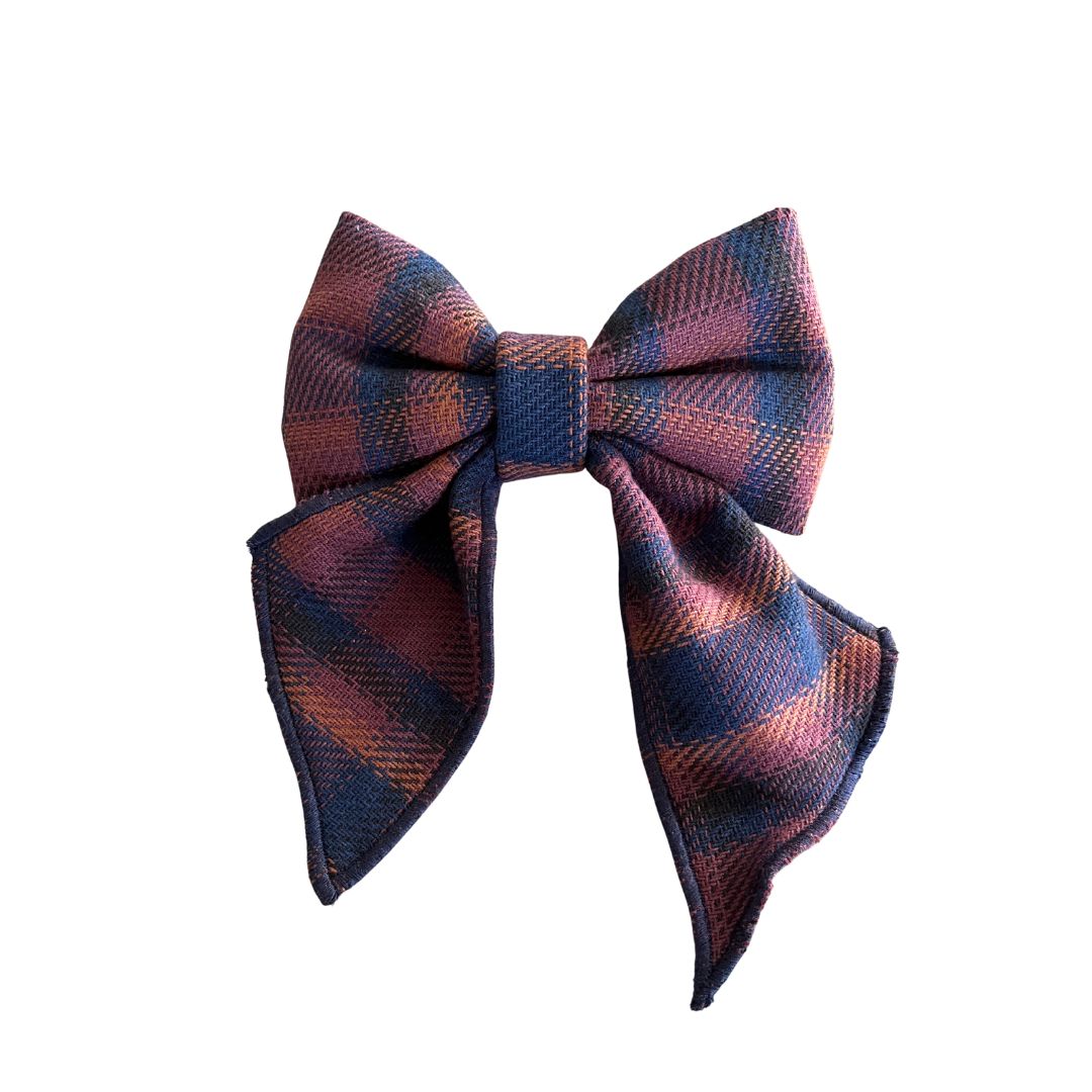 Mulled Wine Woven Flannel Sailor Bow