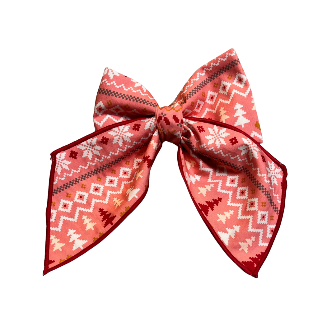 Warm + Cozy Pink Sailor Bow