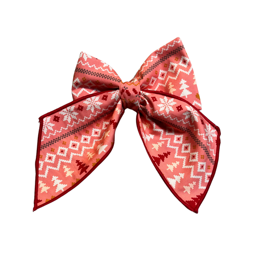 Warm + Cozy Pink Sailor Bow