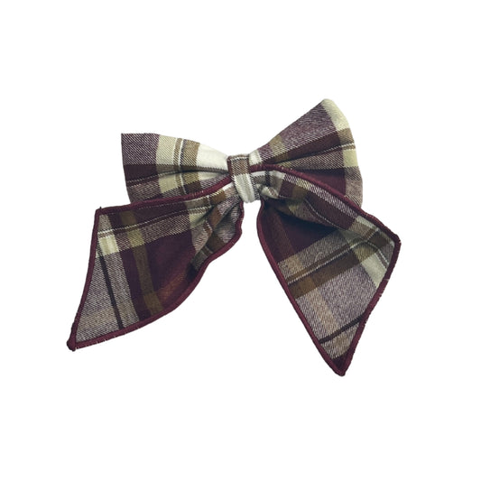 Cranberry Pines Flannel Sailor Bow