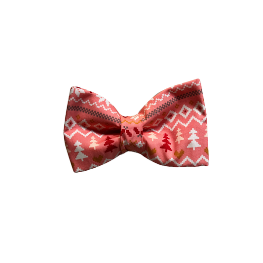 Warm + Cozy Pink Bow Tie