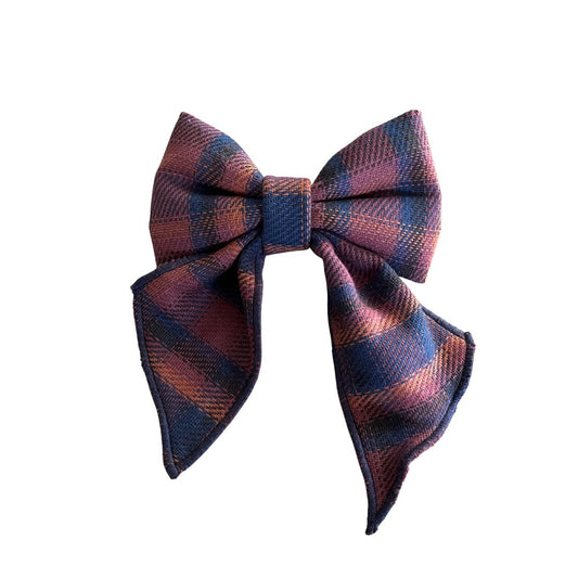 Mulled Wine Woven Flannel Sailor Bow
