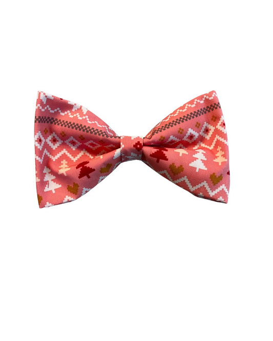 Warm + Cozy Pink Bow Tie