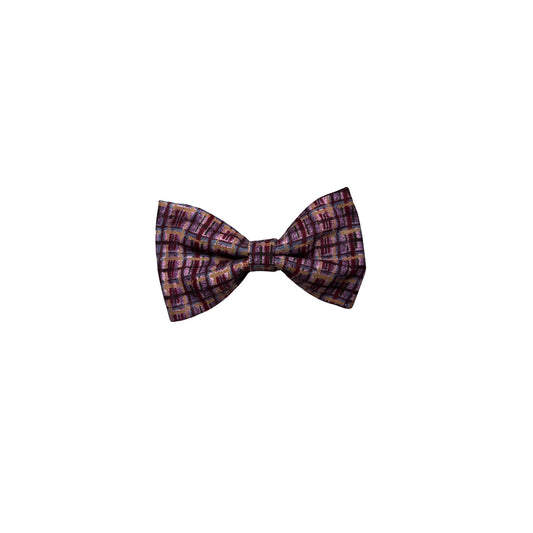 Plum Plaid Bow Tie