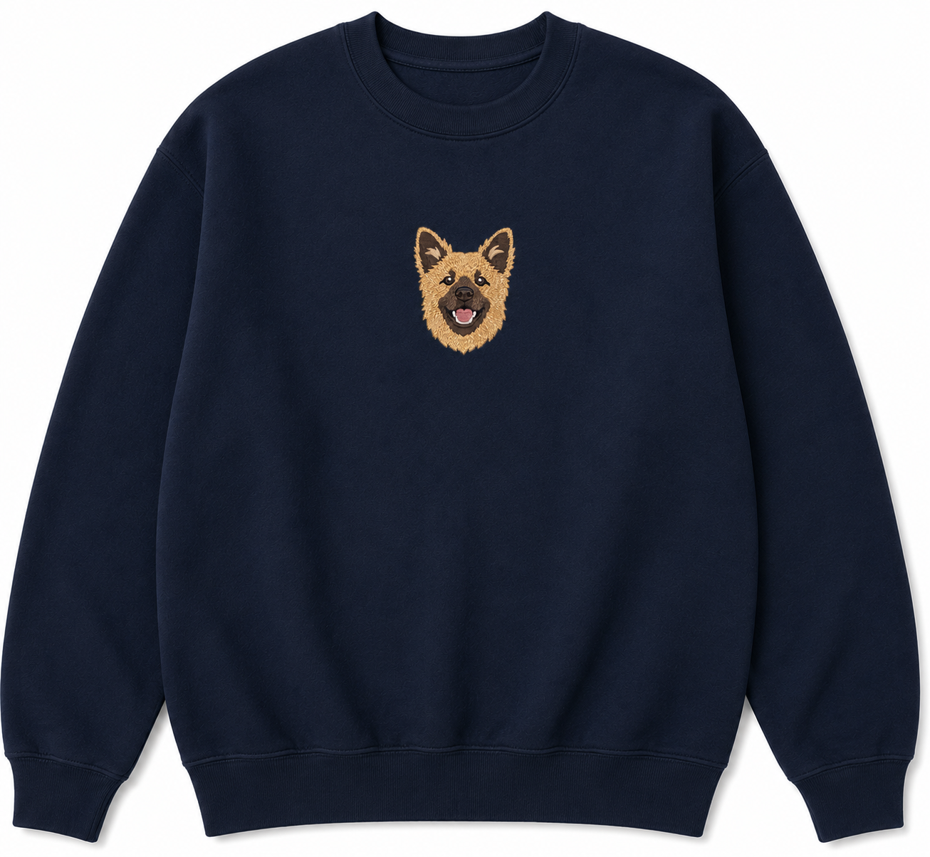 Custom Embroidered Pet Portrait Sweatshirt — Full Color, Basic