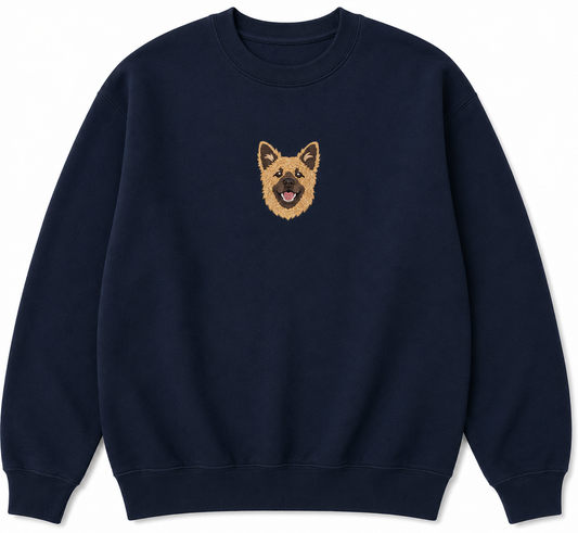 Custom Embroidered Pet Portrait Sweatshirt — Full Color, Basic