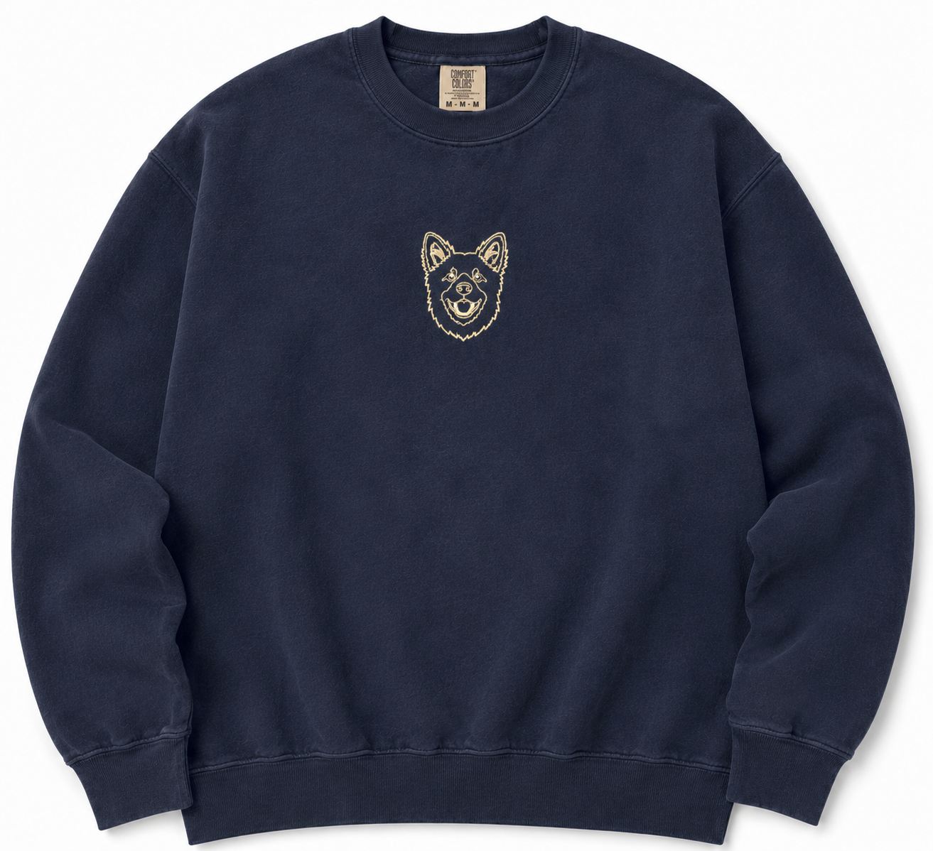 Custom Embroidered Pet Portrait Sweatshirt — Outline, Premium