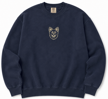 Custom Embroidered Pet Portrait Sweatshirt — Outline, Premium