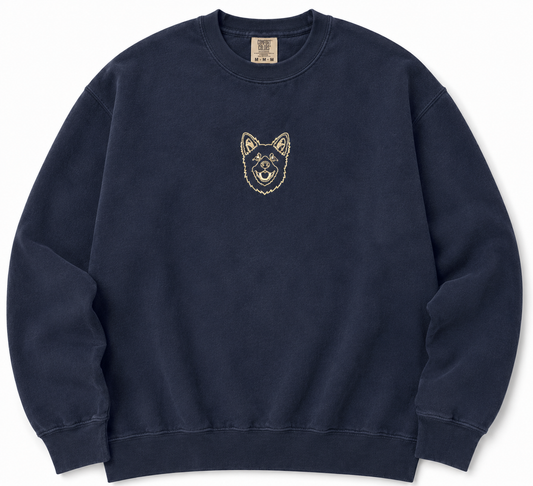 Custom Embroidered Pet Portrait Sweatshirt — Outline, Premium