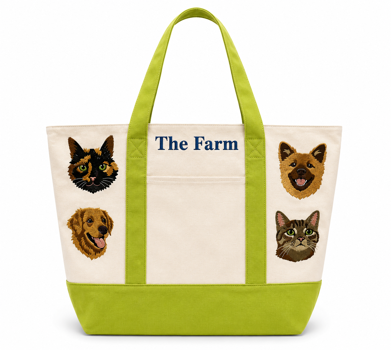 Custom Embroidered Pet Portrait Tote