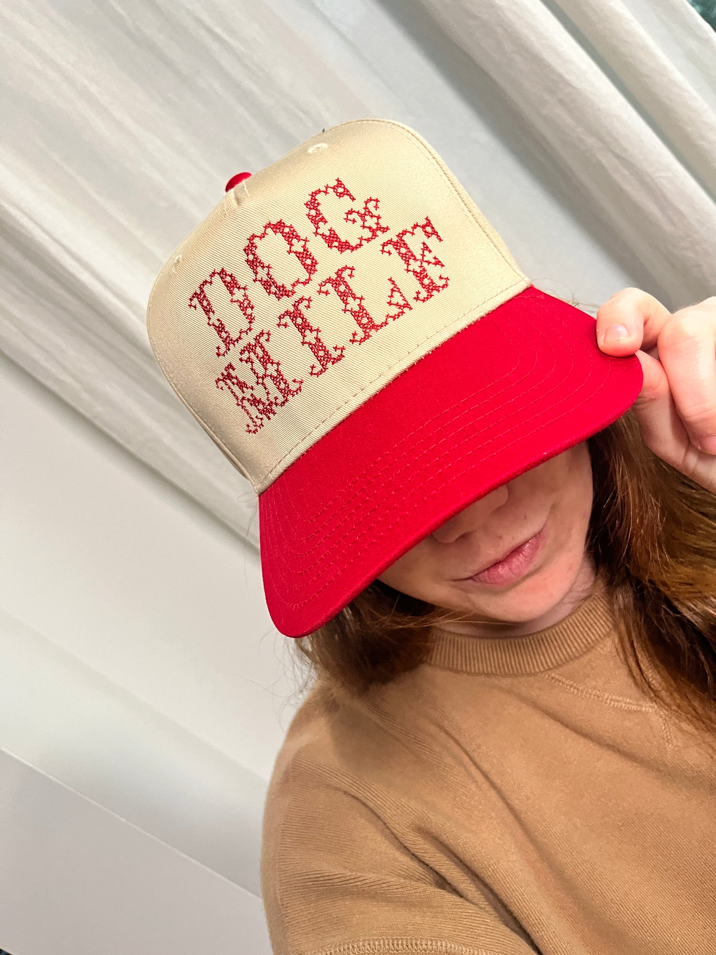 Cross Stitched Pet Parent Two Tone Hat