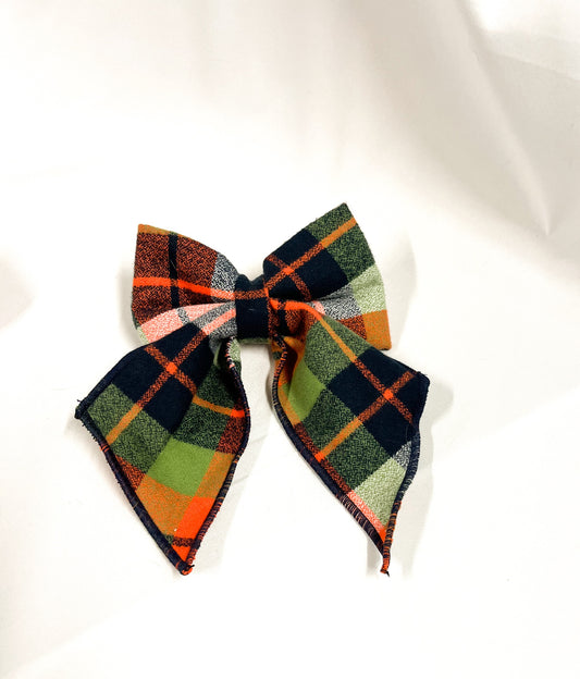 Tis The Season Flannel Sailor Bow